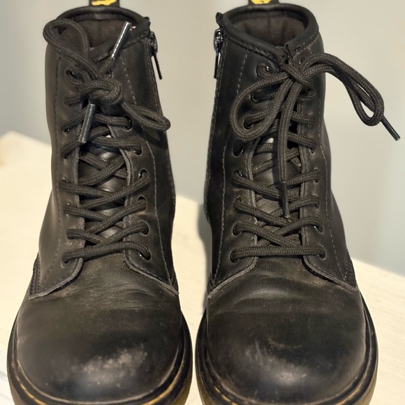 Dr. Martens Doc 1460 J Combat Boots Kids Youth Size 3Y Black Leather Side Zip - Picture 6 of 9